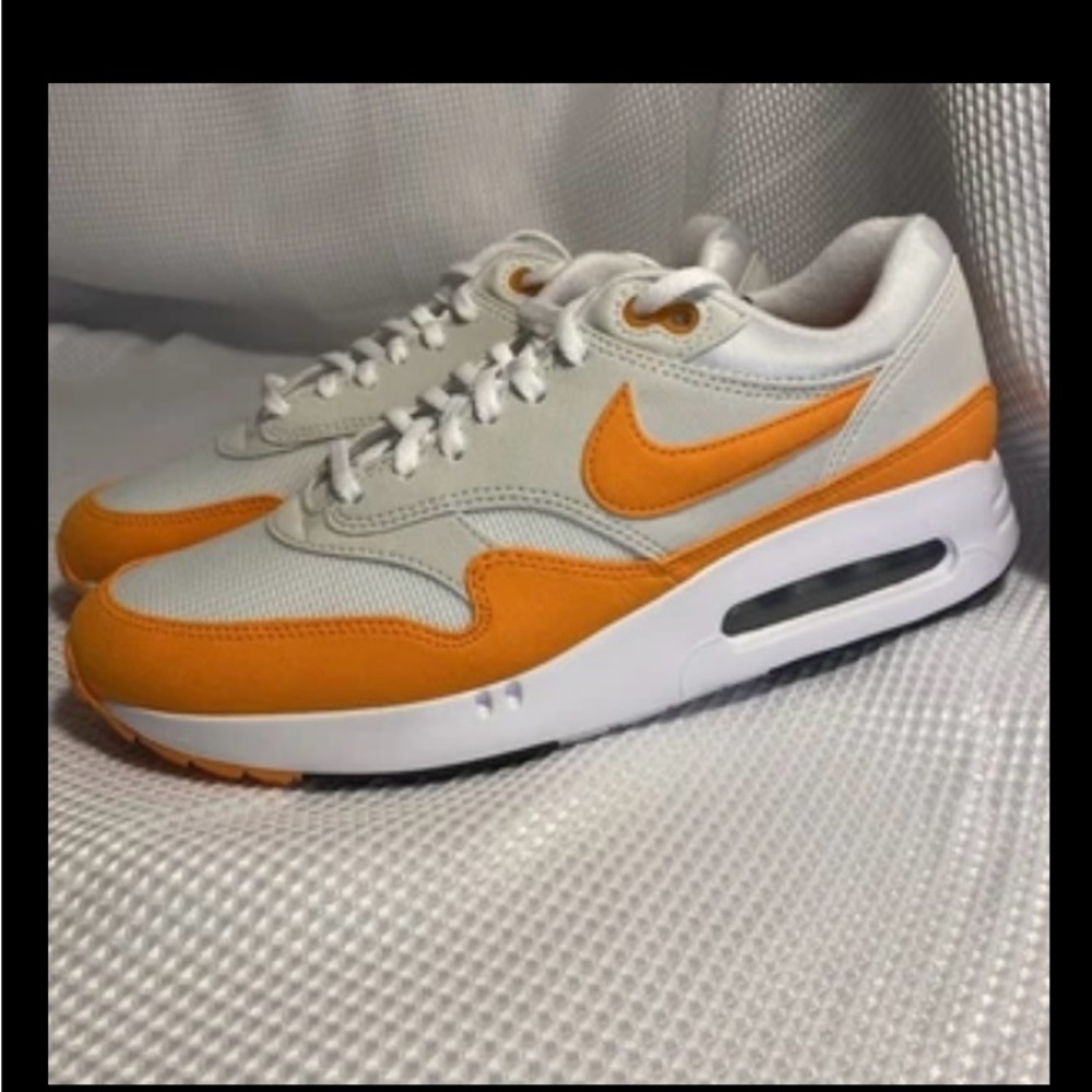 Nike Air Max White and Orange Shoes